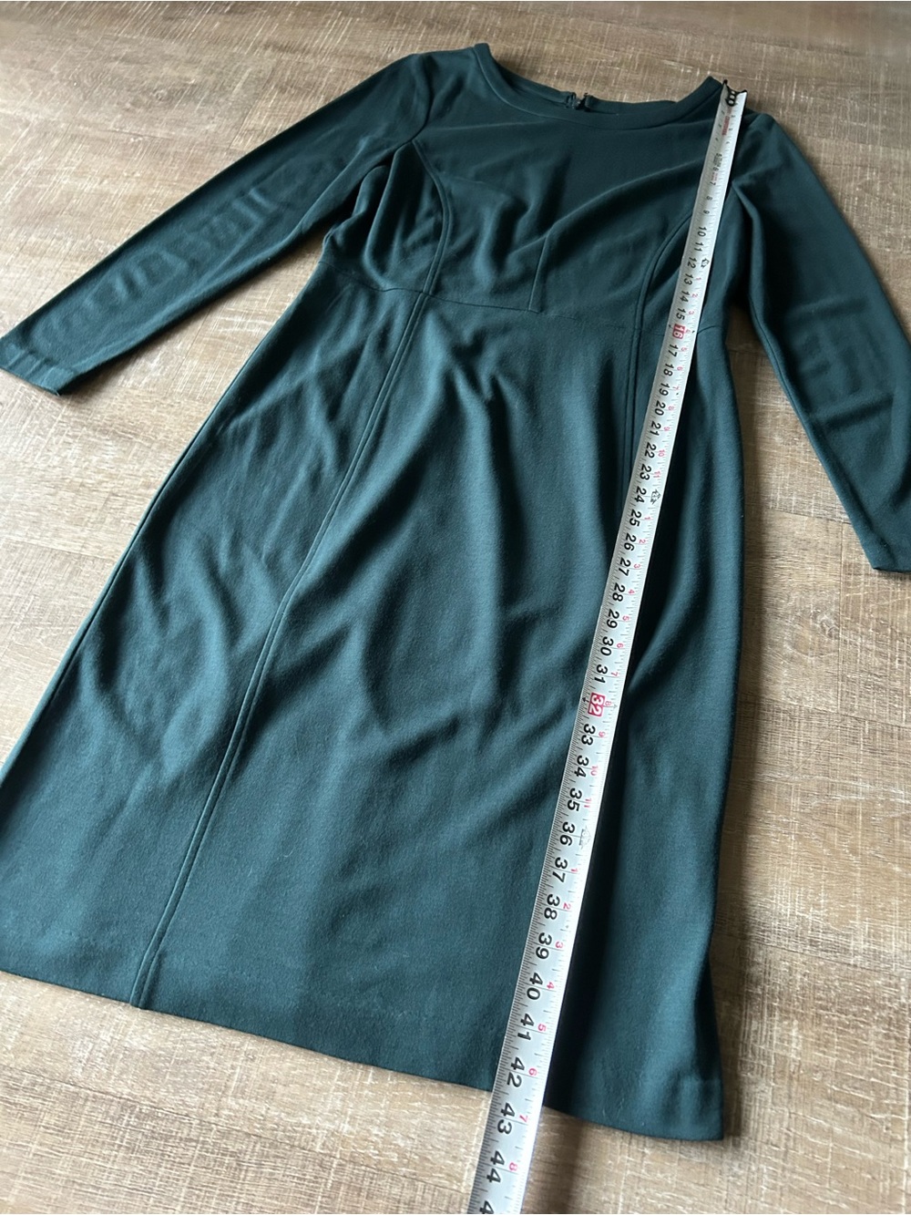▶️ Pure Collection Ponte Midi Dress Womens 12 Teal Long Sleeve Career Stretch - Picture 5 of 10